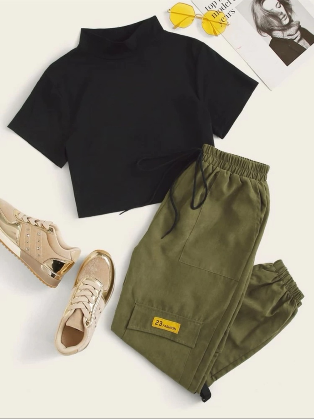 Drawstring Cargo Joggers